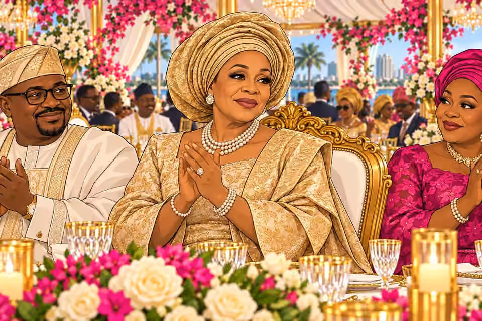 Agnes claps from her ornate chair, smiling formally between her society guests.