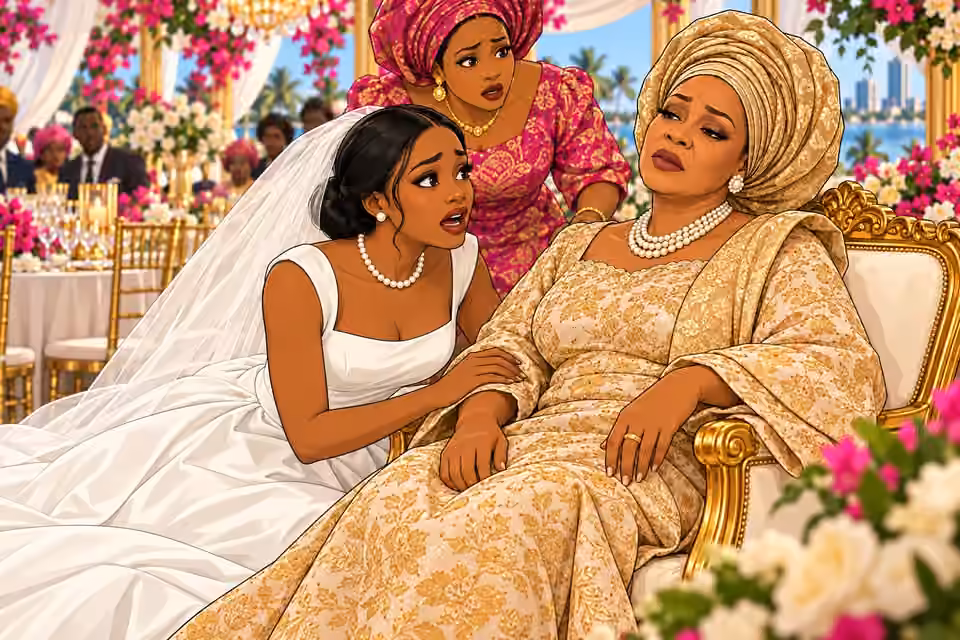 Amaka drops to her knees beside Agnes and calls for her mother.