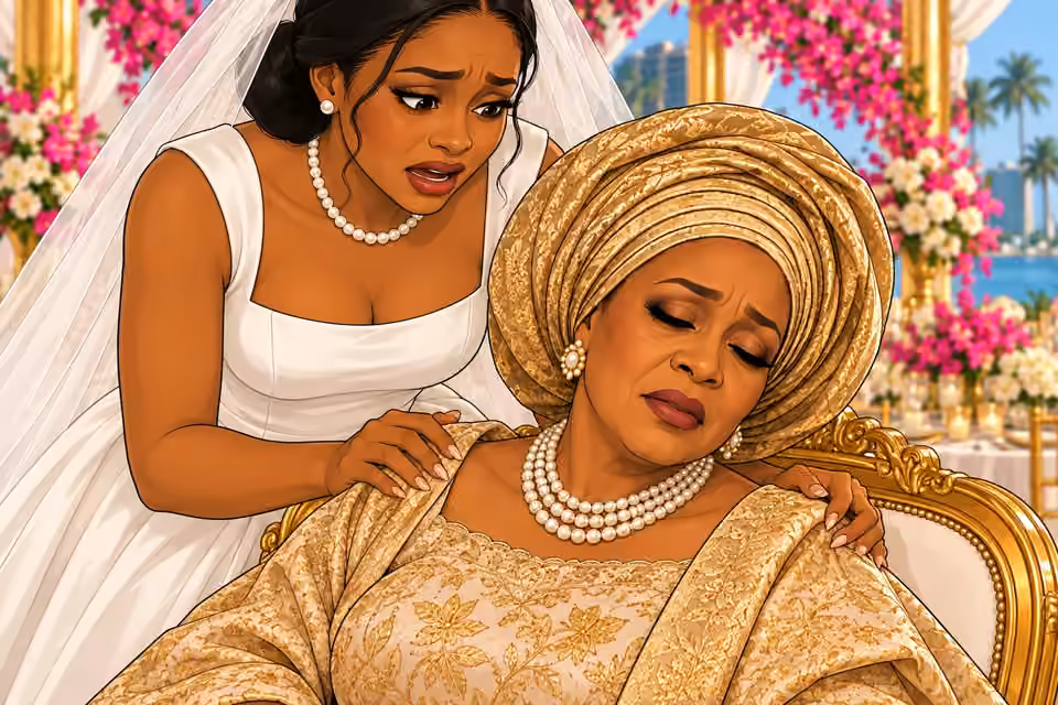 Amaka’s hands tremble as she tries to rouse her mother.