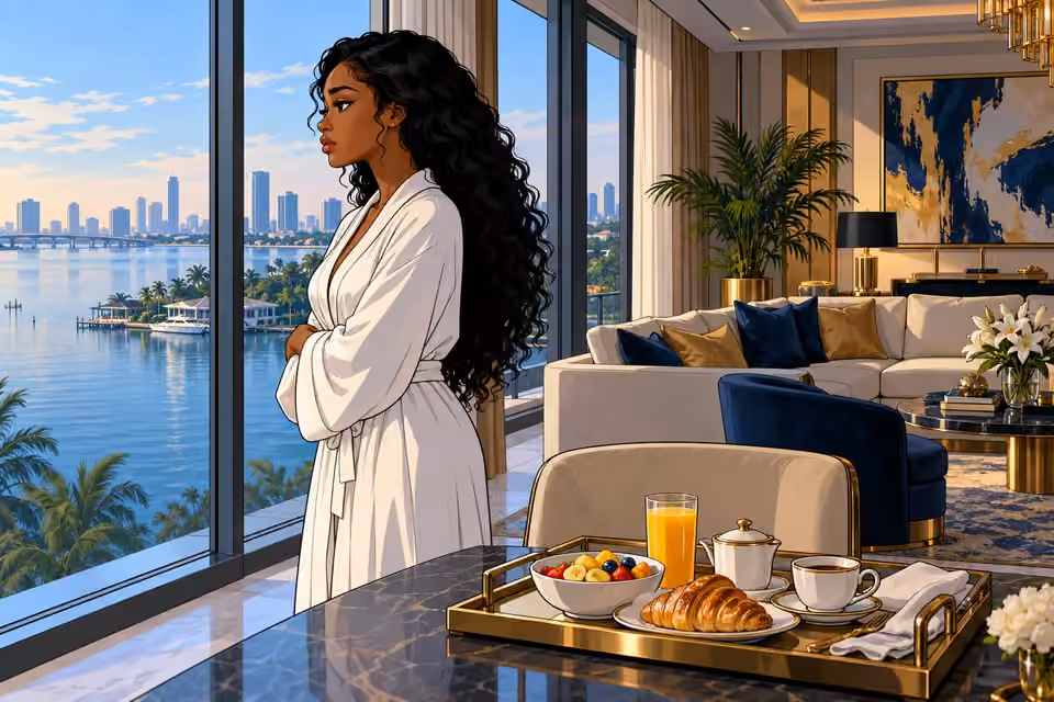 Amaka stands silently by the bay window, leaving her breakfast untouched.