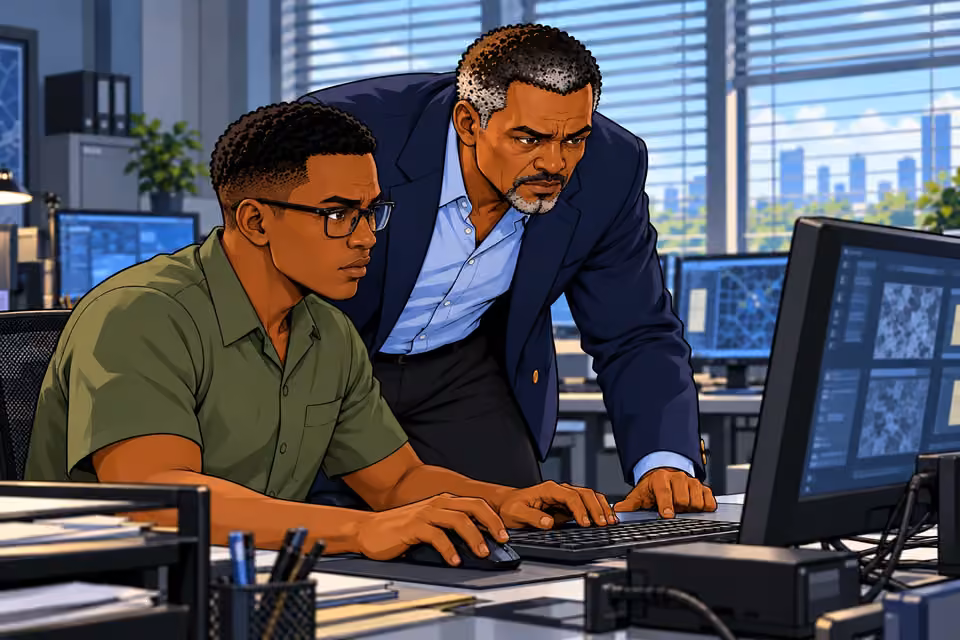 Musa leans toward the monitor and asks for the men’s names.