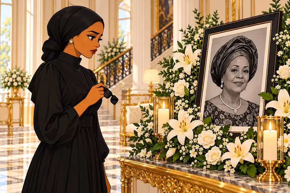 Amaka removes her sunglasses and studies her mother’s photograph.