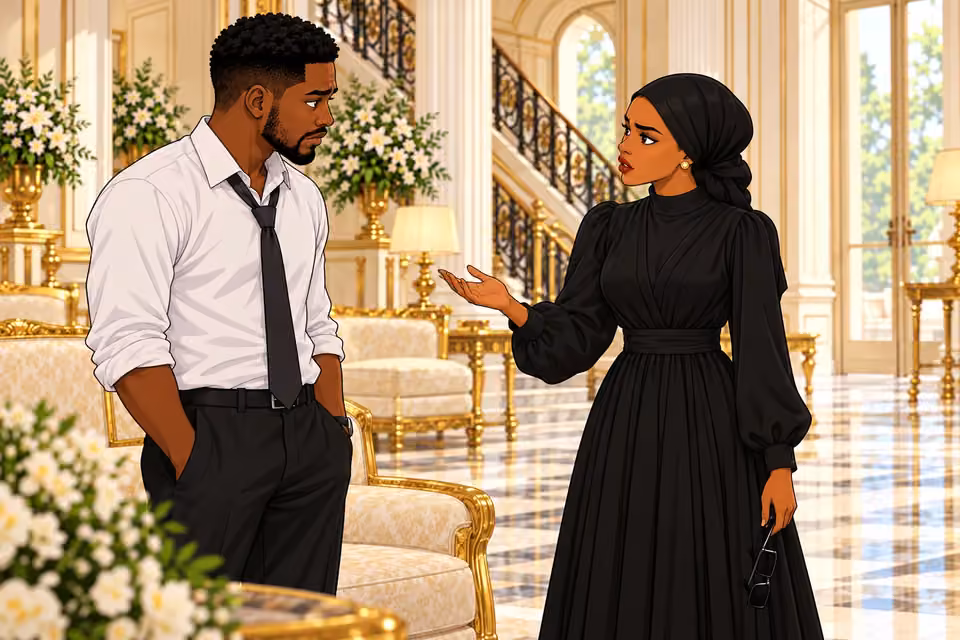 Amaka turns to Chuka and tells him to stay focused.