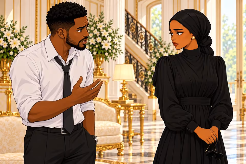 Chuka hesitates while questioning Amaka’s grief.