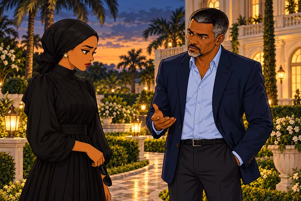 Musa tells Amaka the champagne server has disappeared.