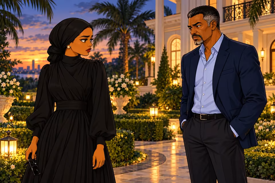 Amaka turns toward Musa and asks where the server has gone.