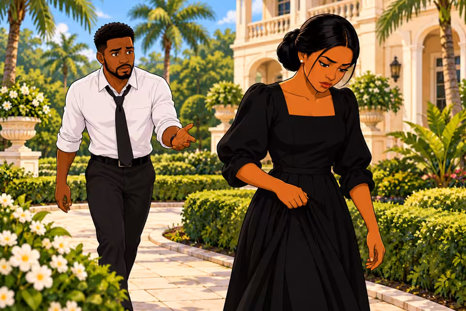 Chuka finds Amaka pacing in the estate garden.
