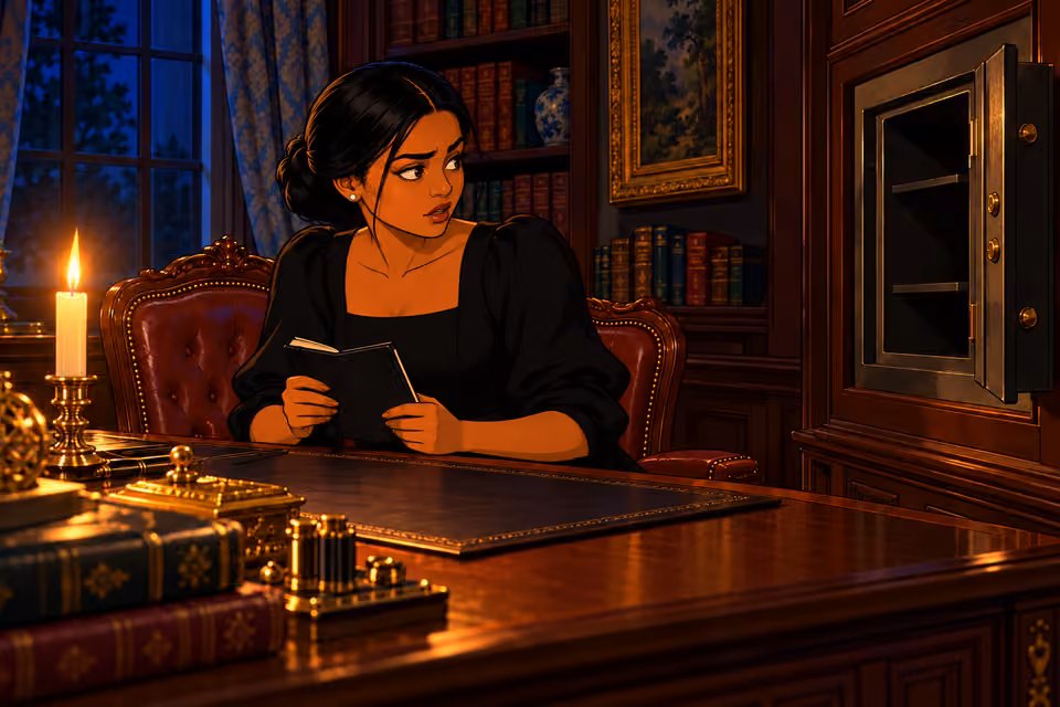 Amaka whispers into the dark study.