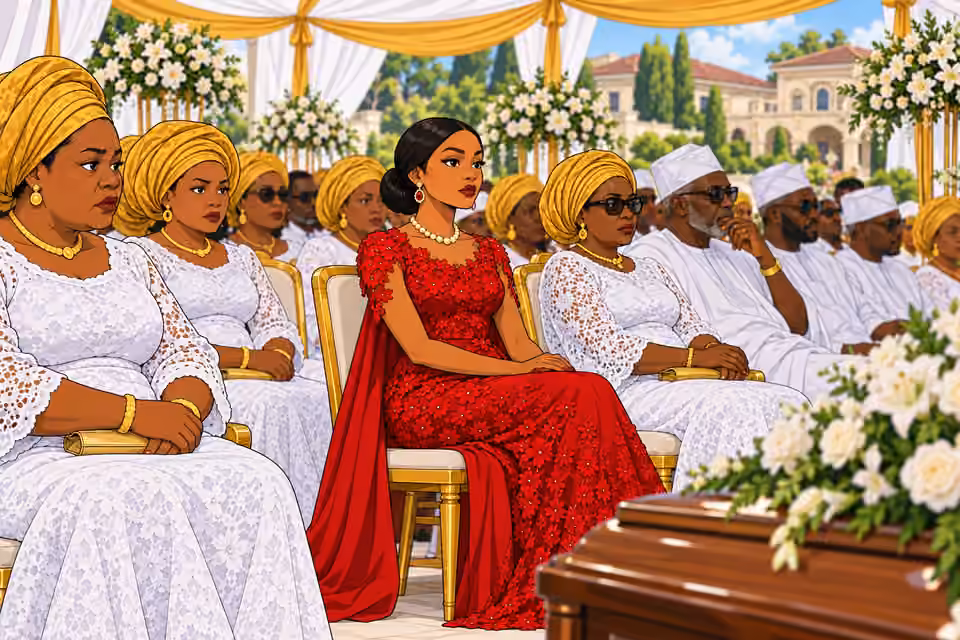 Musa’s attention settles on the daughter dressed in red.