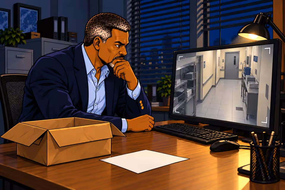 Security footage begins playing on Musa’s monitor.