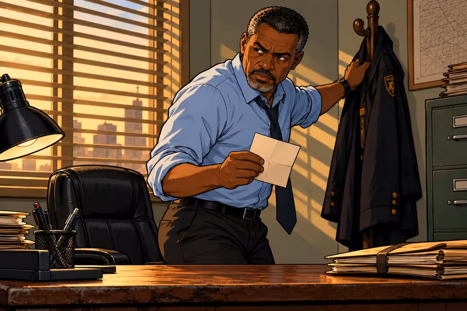 Musa reaches for his coat after rereading the unsigned note.