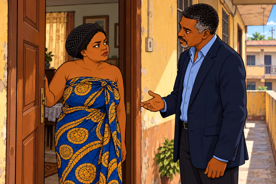 Musa asks Ngozi whether he may come in.