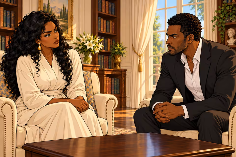 Amaka tilts her head and asks which version of the truth.