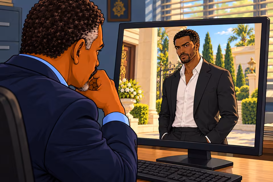 The attached image shows Ikenna in the estate courtyard.