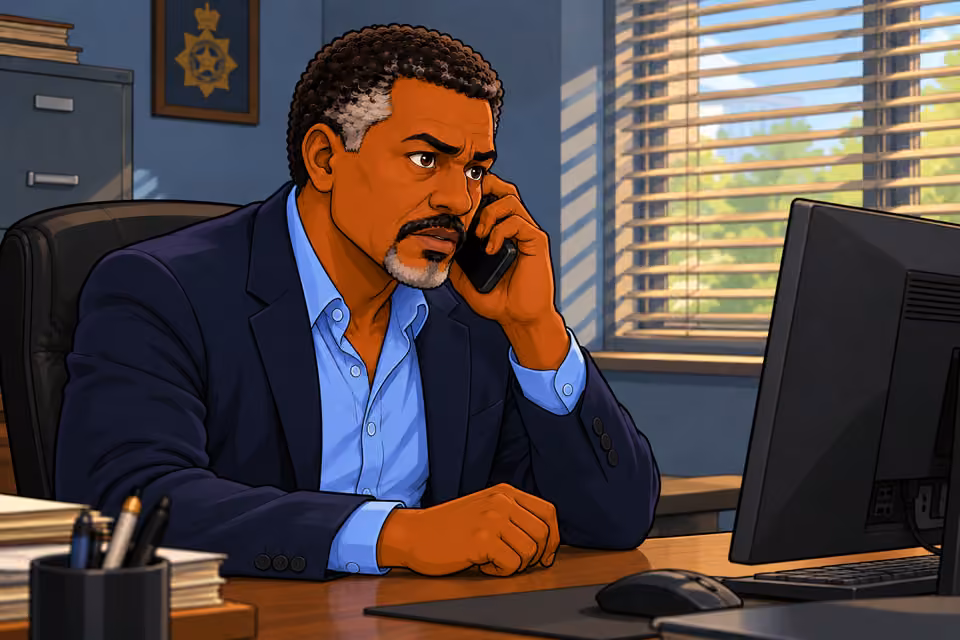 Musa listens as his colleague asks about Amaka.
