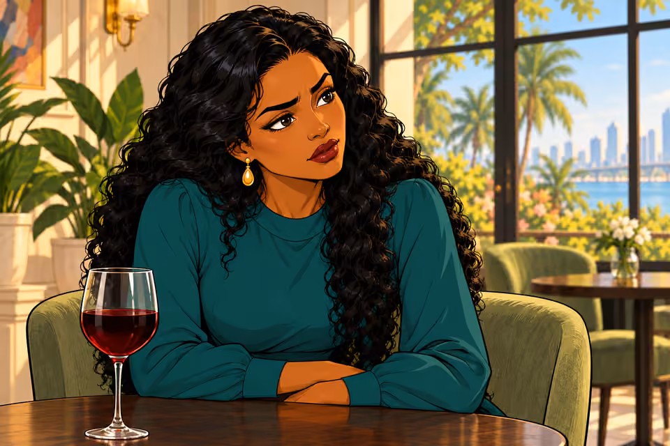 Amaka tilts her head and questions Uju.