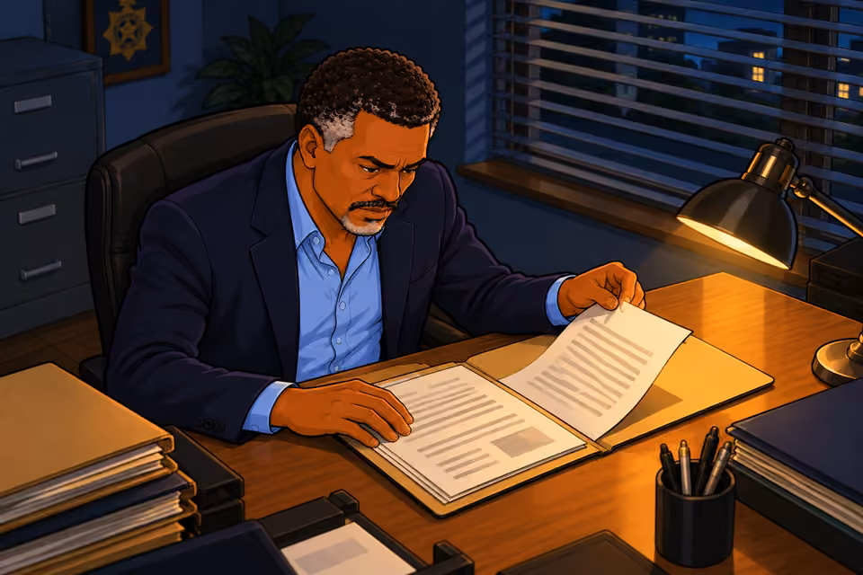 Musa studies Ikenna's file late that night.
