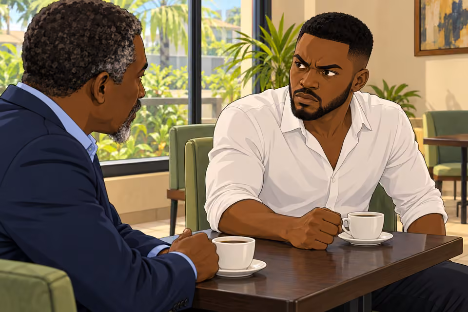 Chuka tenses at Musa's suspicion.