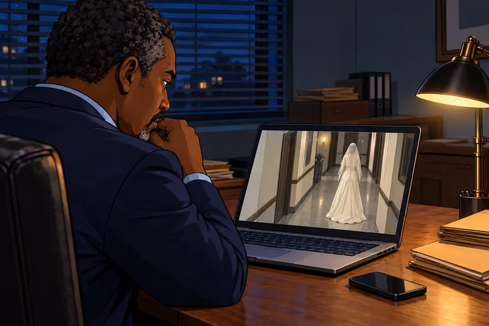 Musa re-examines the veiled woman in the wedding footage.