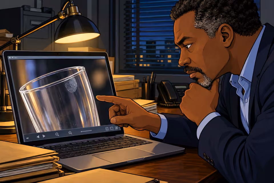 Musa examines the unusually small print.