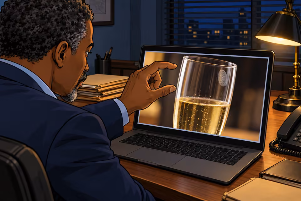 Musa studies where the server held the glass.