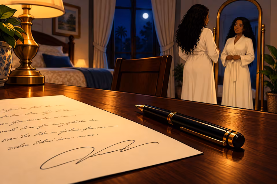 An unreadable signature finishes Amaka’s letter.