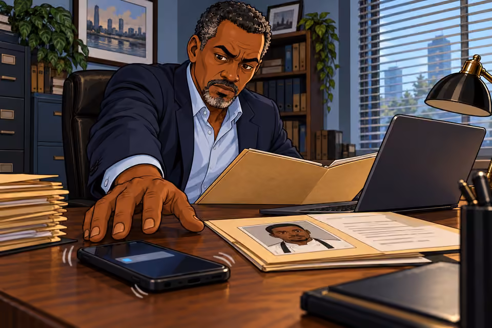 A laboratory message arrives on Musa’s phone.