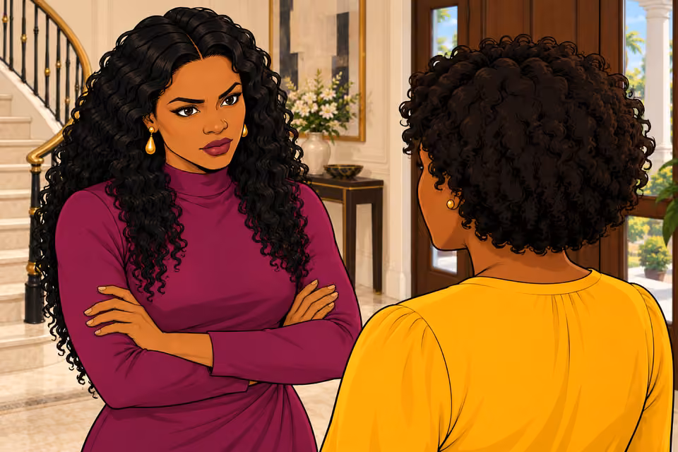 Amaka quietly tells Uju that she is scared.