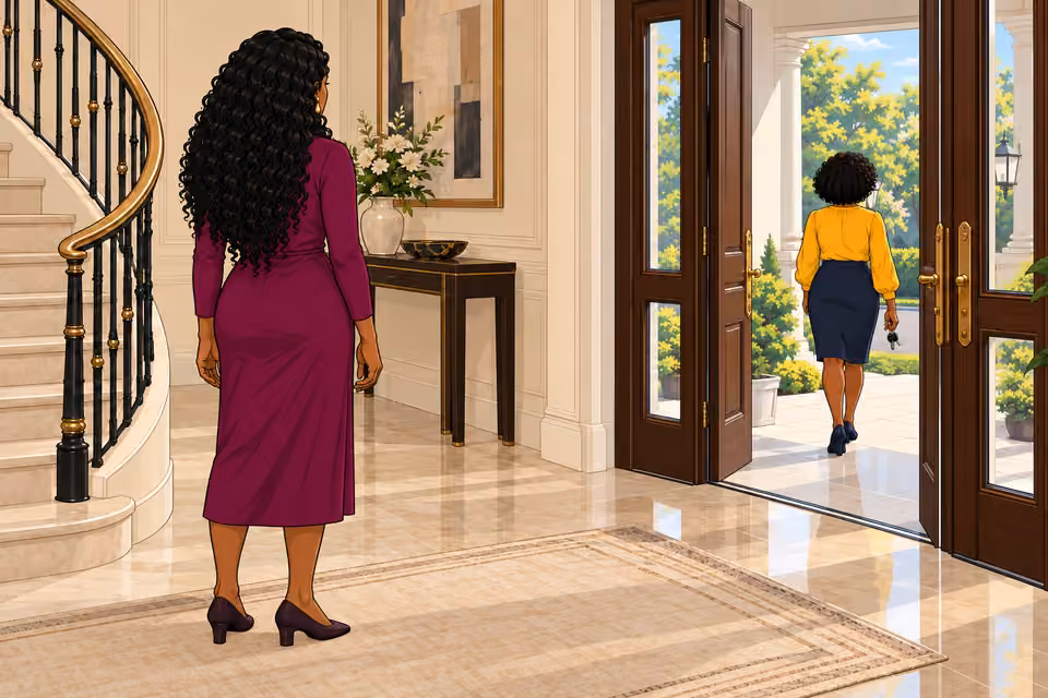 Amaka watches Uju leave.