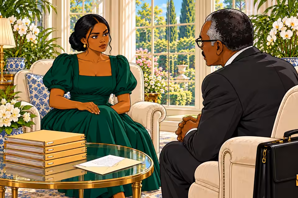 Amaka tells Akinwale to destroy the will.