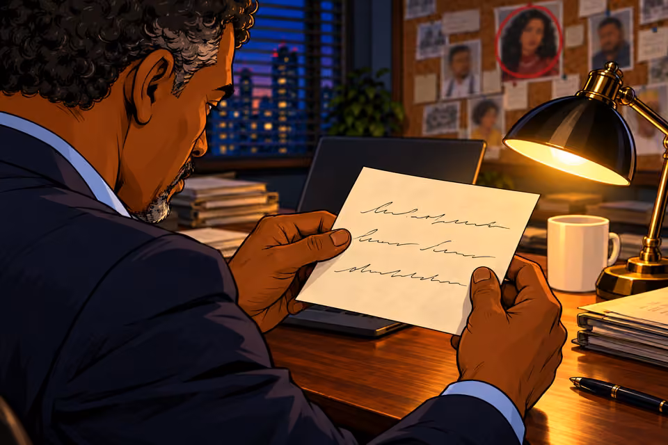 The anonymous note accuses Amaka of knowing about the second will.