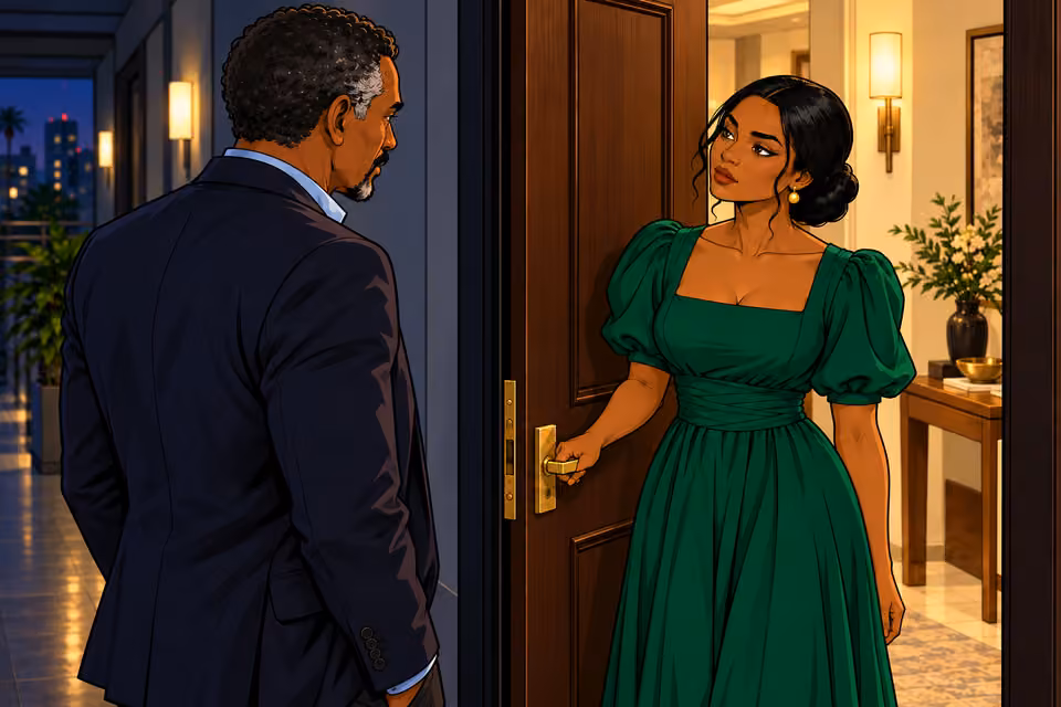 Amaka opens the door and asks whether Musa will arrest her.