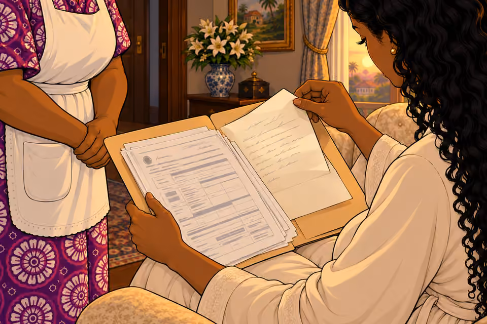 Amaka finds an unsent letter behind the documents.