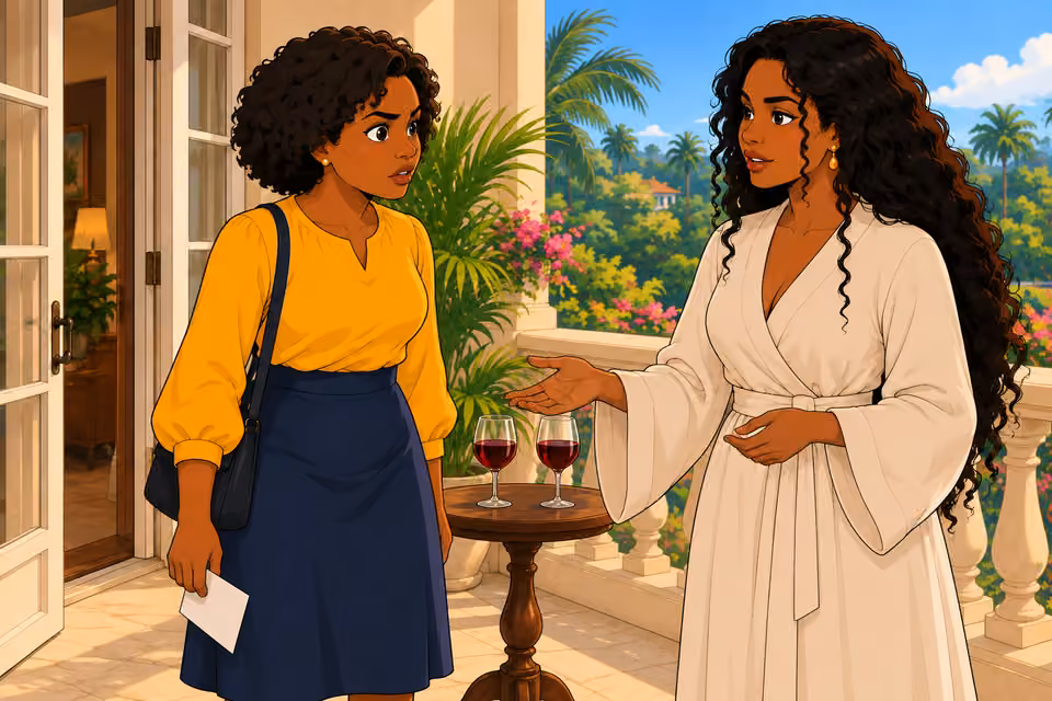 Amaka acknowledges the photograph.