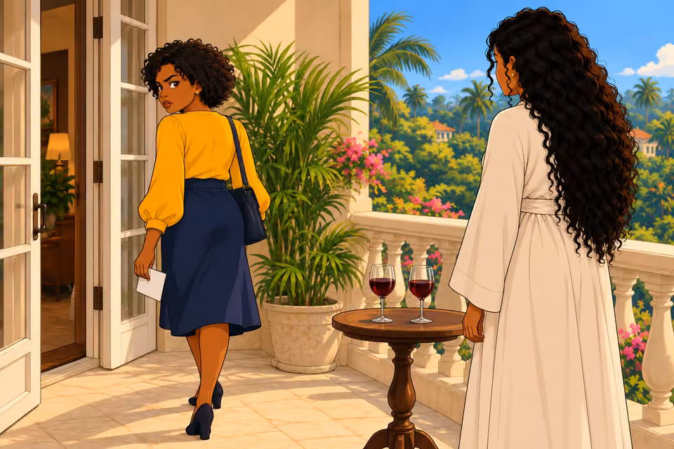 Uju turns to leave.
