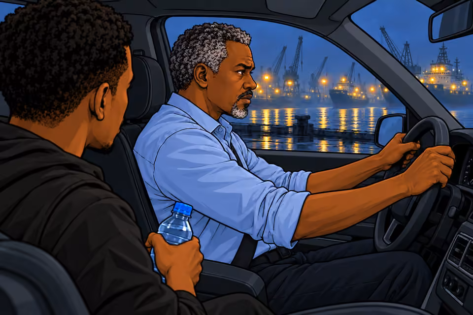 Cartoon illustration: Musa listens without speaking.
