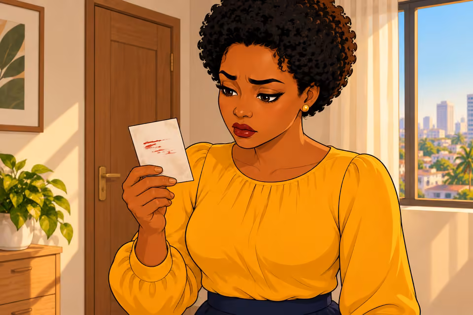 Uju remembers the threatening photograph and red ink.