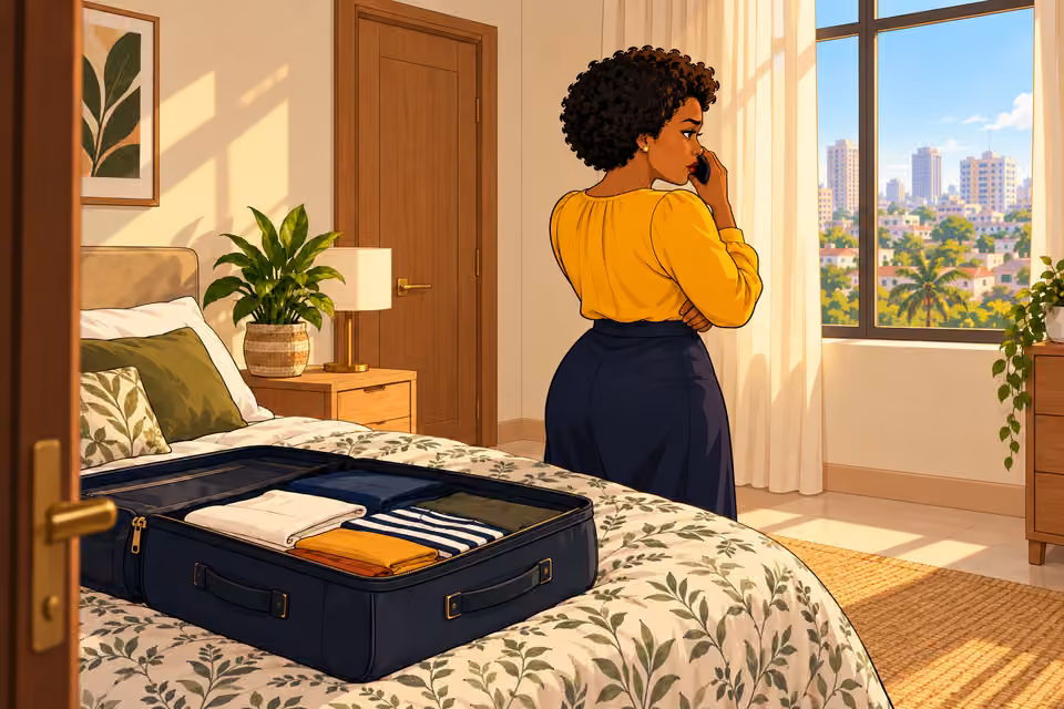 Uju listens as Musa asks her to remain nearby.
