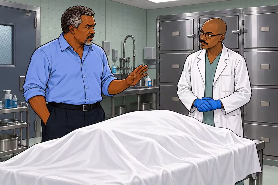 Musa tells the mortician that the body is not Moses.