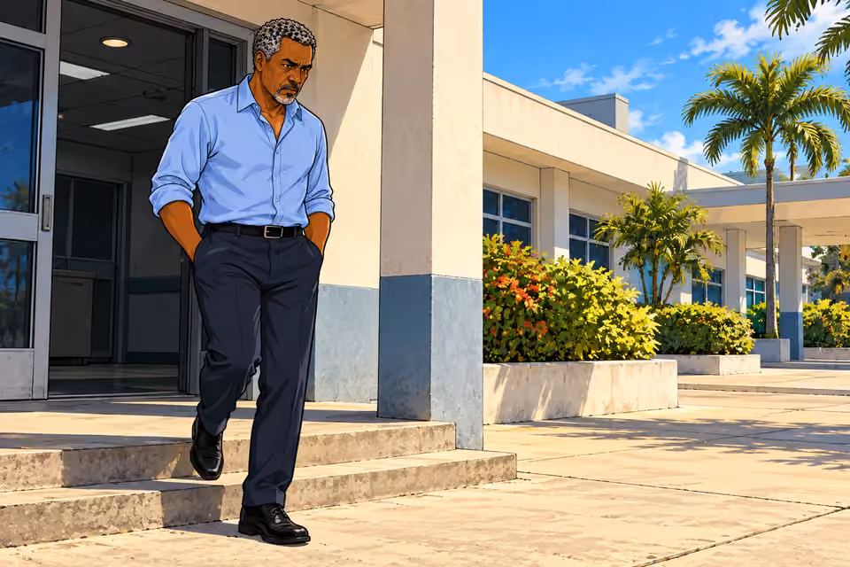 Musa leaves the morgue and steps into the morning heat.