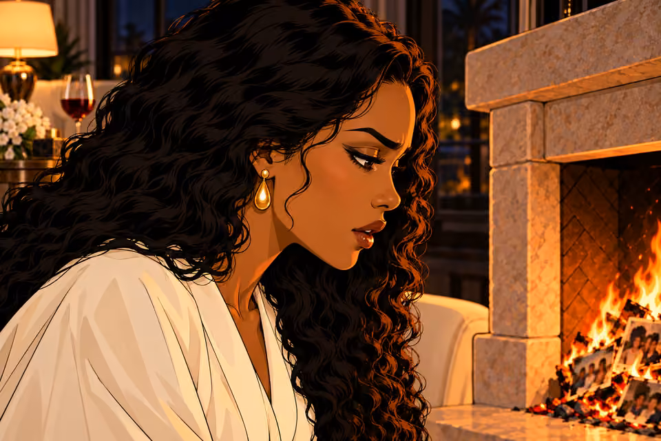 Amaka begins to whisper toward the fire.