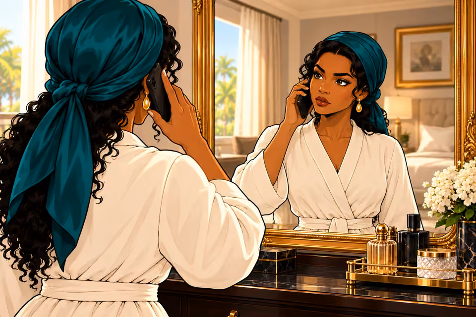 Amaka studies her reflection during Musa's warning.
