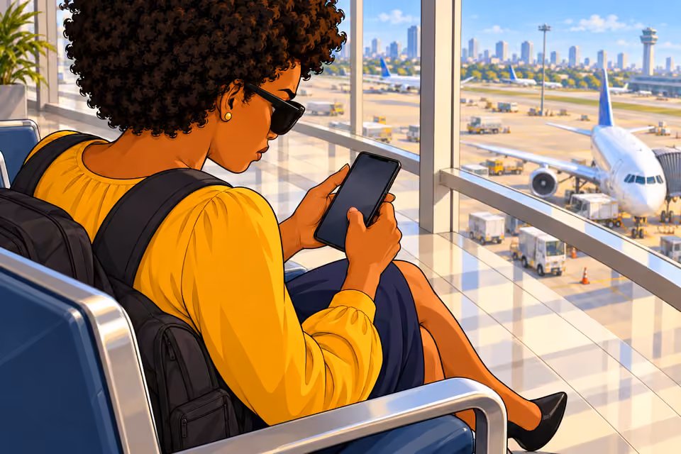 Uju deletes Amaka’s message at the airport.