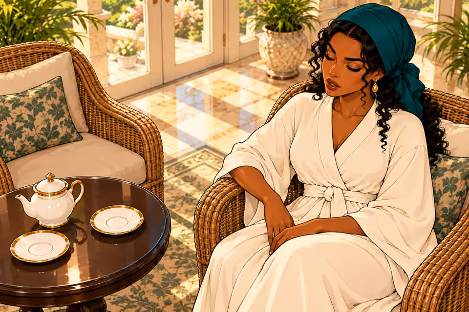 Amaka lets out a slow breath after Chuka leaves.