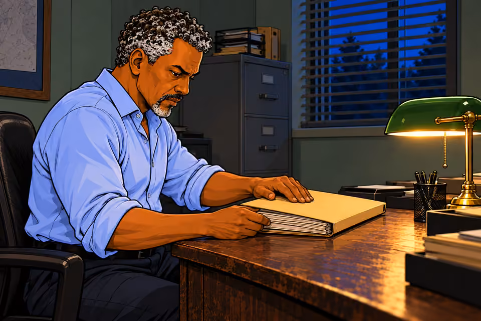 Musa closes the case file.