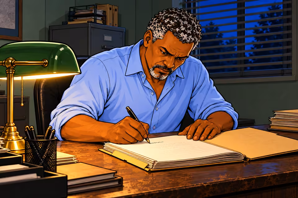 Musa adds one final word to the last page.