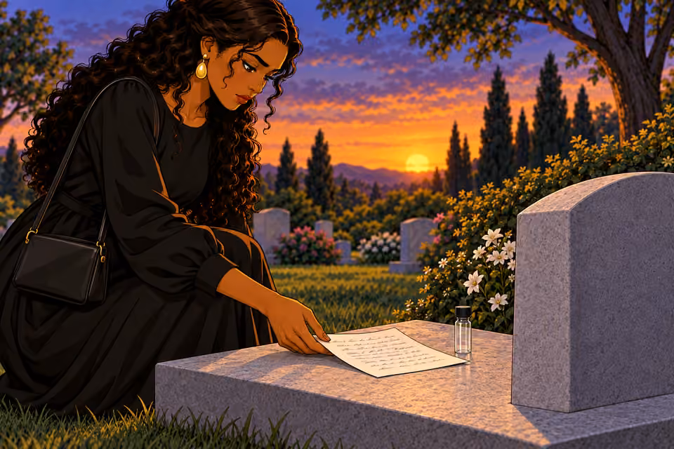 She places the last page of her journal beside the vial.