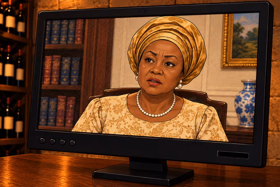 Cartoon illustration: The grainy recording is clear enough to recognize.