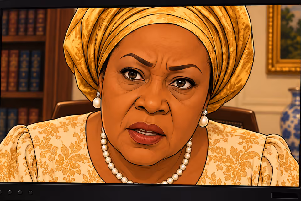 Cartoon illustration: Agnes places particular emphasis on Amaka.