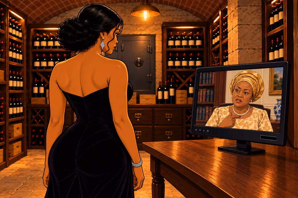 Cartoon illustration: Agnes claims responsibility for making Amaka ruthless.